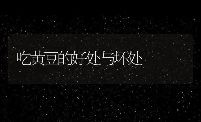 吃黄豆的好处与坏处 | 养殖资料投稿