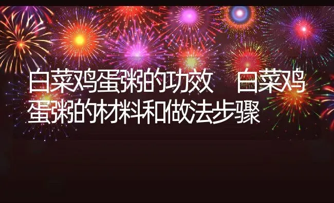 白菜鸡蛋粥的功效 白菜鸡蛋粥的材料和做法步骤 | 养殖资讯