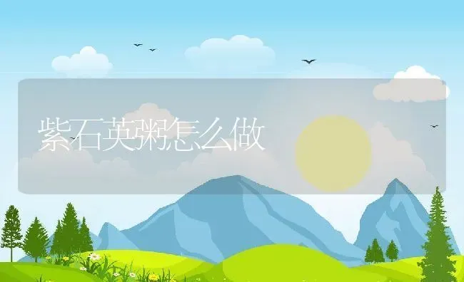 紫石英粥怎么做 | 养殖资料投稿