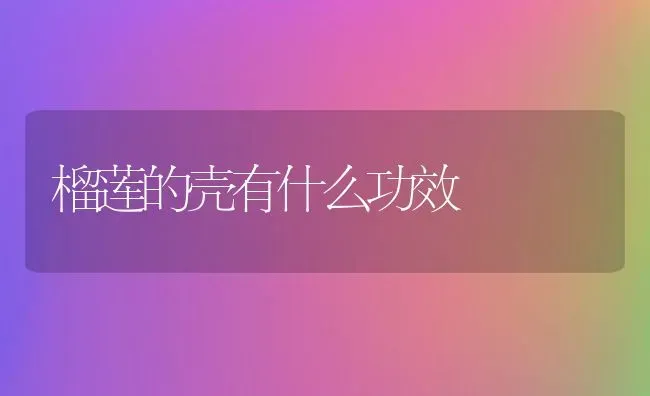 榴莲的壳有什么功效 | 养殖资料投稿