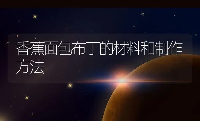 香蕉面包布丁的材料和制作方法 | 养殖资料投稿