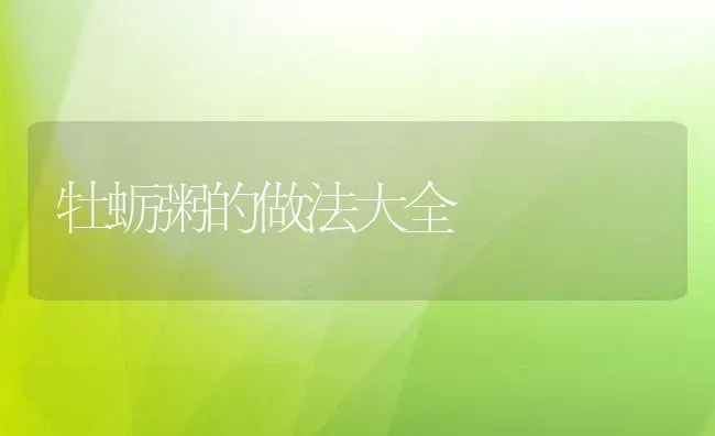 牡蛎粥的做法大全 | 养殖资讯