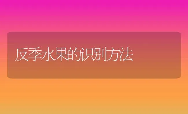 反季水果的识别方法 | 养殖资料投稿