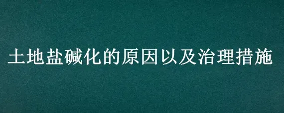 土地盐碱化的原因以及治理措施