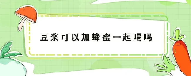 豆浆可以加蜂蜜一起喝吗