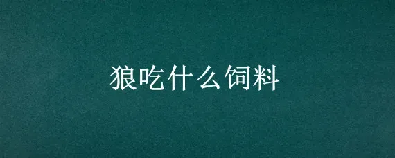 狼吃什么饲料