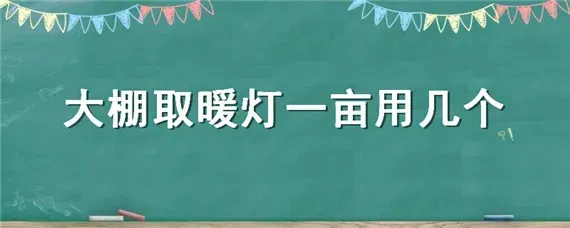 大棚取暖灯一亩用几个