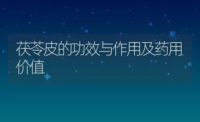 茯苓皮的功效与作用及药用价值 | 养殖资料投稿