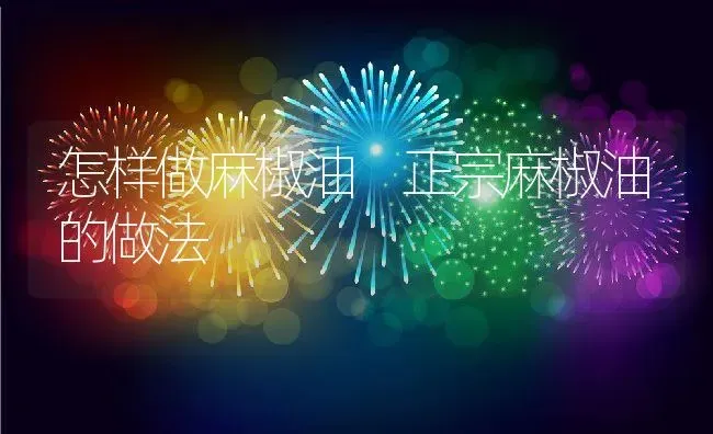 怎样做麻椒油 正宗麻椒油的做法 | 养殖资料投稿