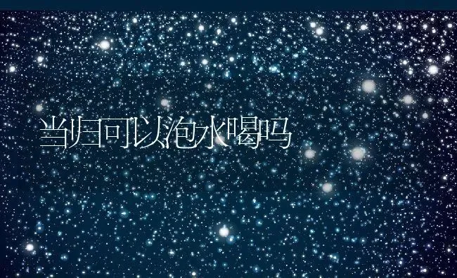 当归可以泡水喝吗 | 养殖资料投稿