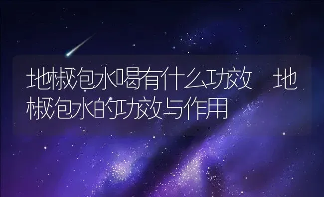 地椒泡水喝有什么功效 地椒泡水的功效与作用 | 养殖资料投稿
