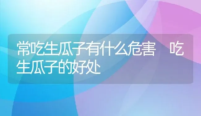 常吃生瓜子有什么危害 吃生瓜子的好处 | 养殖资料投稿