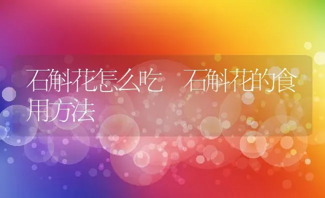 石斛花怎么吃 石斛花的食用方法 | 养殖资料投稿