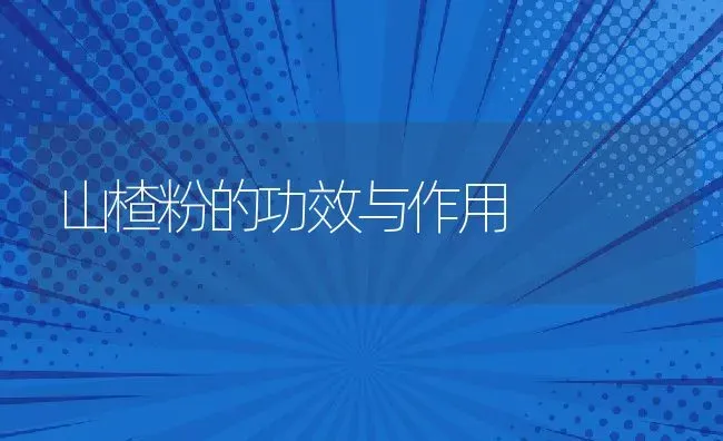 山楂粉的功效与作用 | 养殖资料投稿