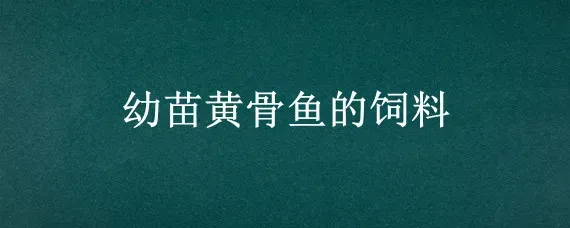 幼苗黄骨鱼的饲料