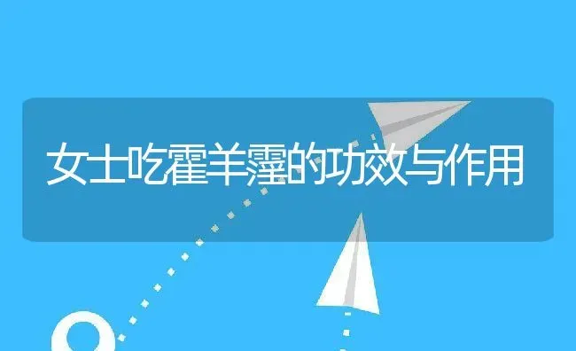 女士吃霍羊霪的功效与作用 | 养殖资料投稿