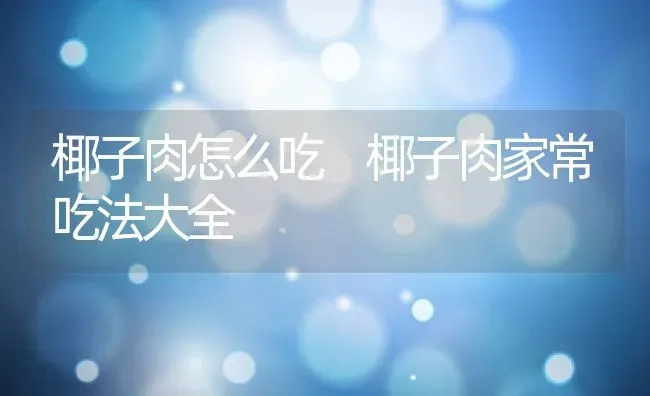 椰子肉怎么吃 椰子肉家常吃法大全 | 养殖资料投稿