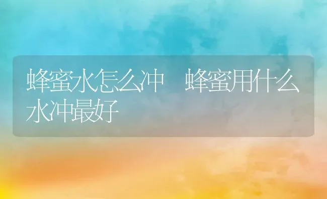 蜂蜜水怎么冲 蜂蜜用什么水冲最好 | 养殖资料投稿