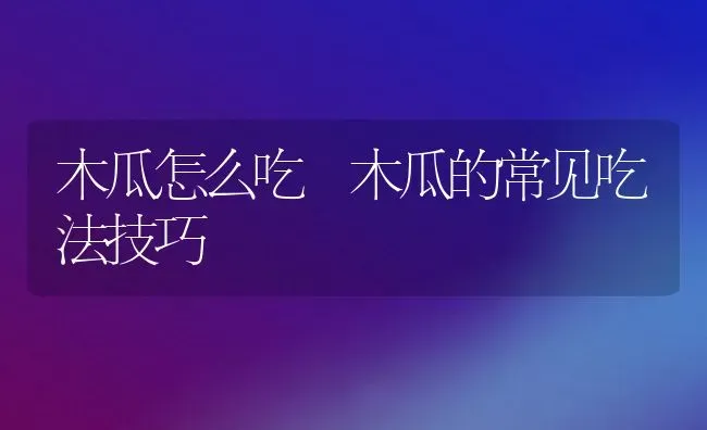 木瓜怎么吃 木瓜的常见吃法技巧 | 养殖资料投稿