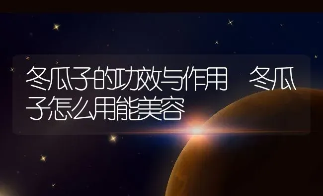 冬瓜子的功效与作用 冬瓜子怎么用能美容 | 养殖资料投稿