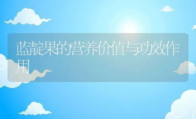 蓝靛果的营养价值与功效作用 | 养殖资料投稿