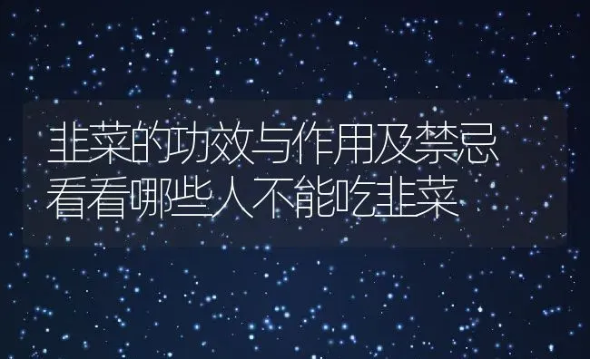 韭菜的功效与作用及禁忌 看看哪些人不能吃韭菜 | 养殖资料投稿
