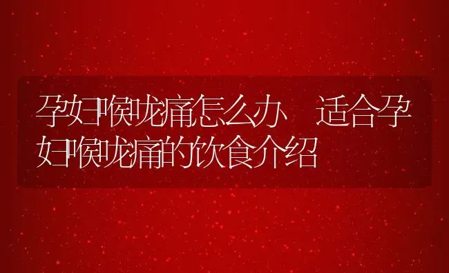 孕妇喉咙痛怎么办 适合孕妇喉咙痛的饮食介绍 | 养殖资料投稿