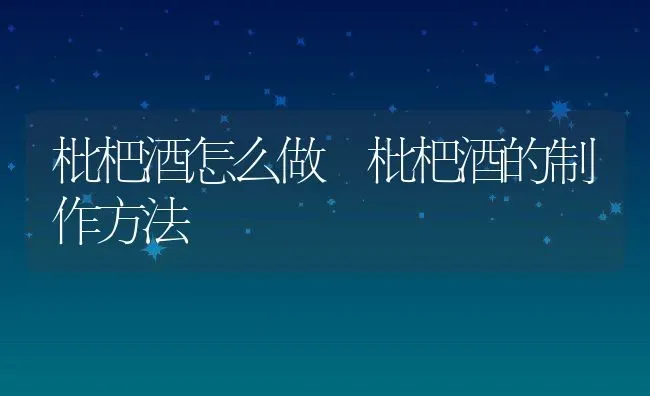 枇杷酒怎么做 枇杷酒的制作方法 | 养殖资料投稿