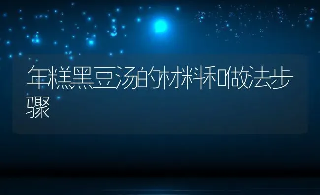 年糕黑豆汤的材料和做法步骤 | 养殖资料投稿