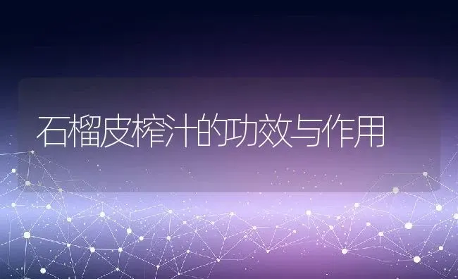 石榴皮榨汁的功效与作用 | 养殖资料投稿