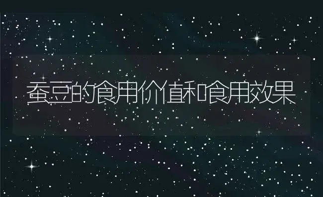 蚕豆的食用价值和食用效果 | 养殖资料投稿