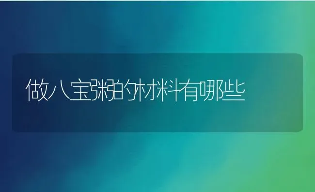 做八宝粥的材料有哪些 | 养殖资料投稿