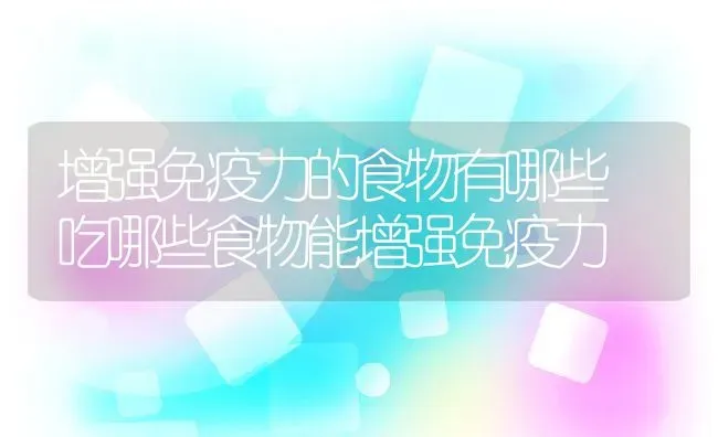 增强免疫力的食物有哪些 吃哪些食物能增强免疫力 | 养殖资料投稿