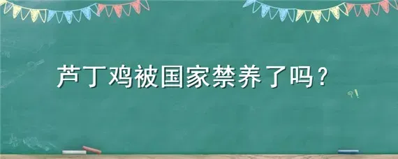 芦丁鸡被国家禁养了吗