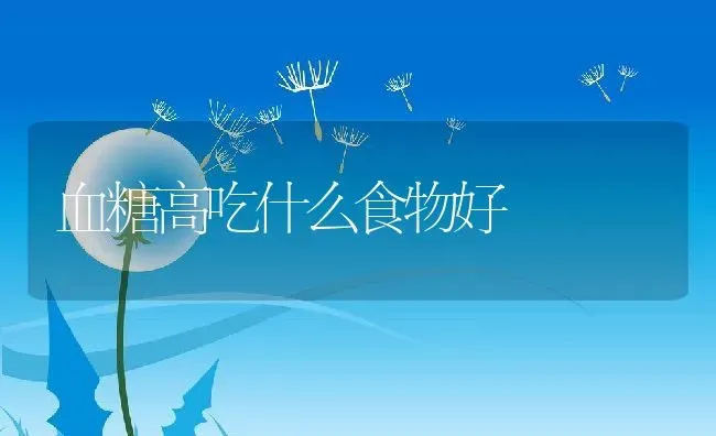 血糖高吃什么食物好 | 养殖资讯