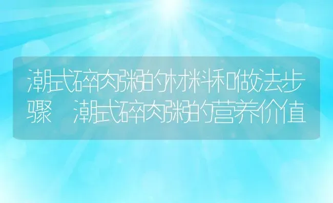 潮式碎肉粥的材料和做法步骤 潮式碎肉粥的营养价值 | 养殖资讯