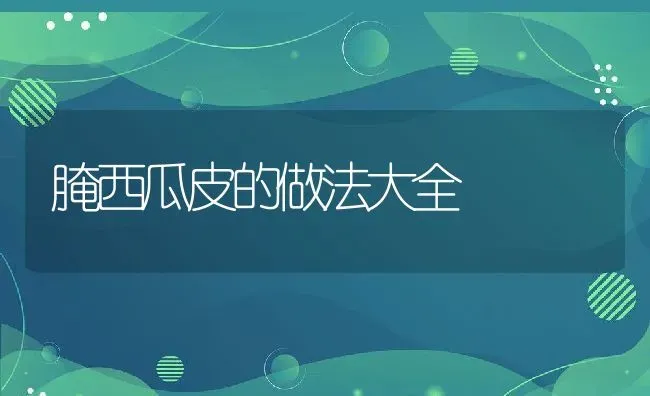 腌西瓜皮的做法大全 | 养殖资料投稿