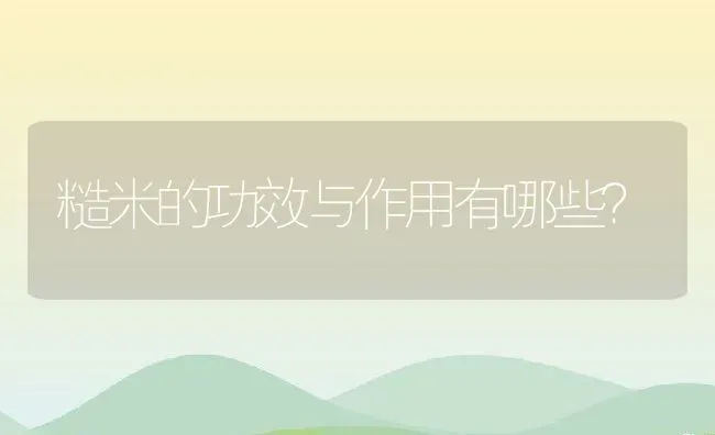 糙米的功效与作用有哪些？ | 养殖资料投稿