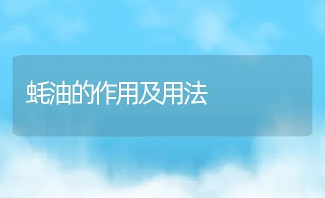 蚝油的作用及用法 | 养殖资料投稿