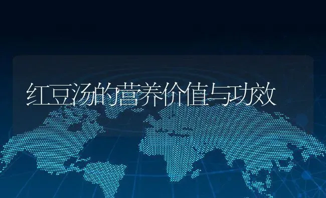 红豆汤的营养价值与功效 | 养殖资料投稿