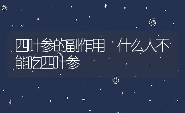 四叶参的副作用 什么人不能吃四叶参 | 养殖资料投稿