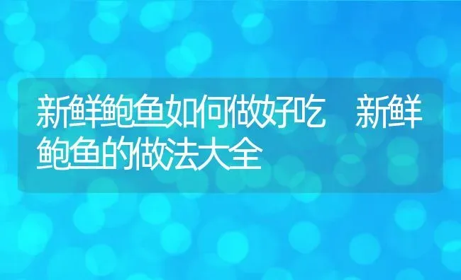 新鲜鲍鱼如何做好吃 新鲜鲍鱼的做法大全 | 养殖资料投稿