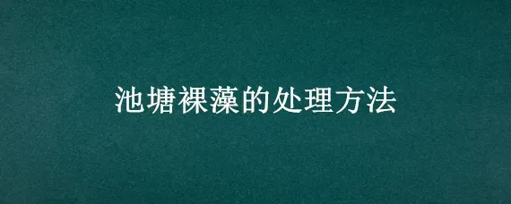 池塘裸藻的处理方法