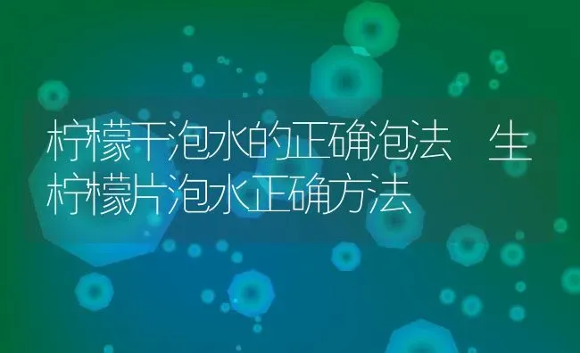 柠檬干泡水的正确泡法 生柠檬片泡水正确方法 | 养殖资料投稿