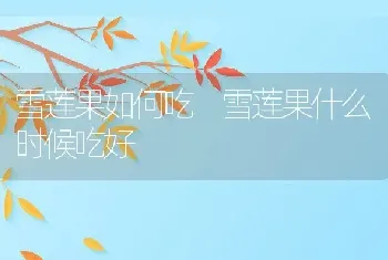 雪莲果如何吃 雪莲果什么时候吃好