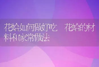 花蛤如何做好吃 花蛤的材料和家常做法