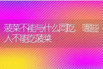 菠菜不能与什么同吃 哪些人不能吃菠菜