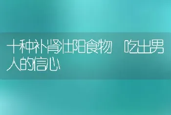 十种补肾壮阳食物 吃出男人的信心