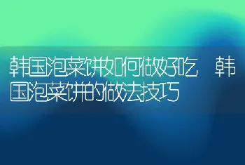 韩国泡菜饼如何做好吃 韩国泡菜饼的做法技巧