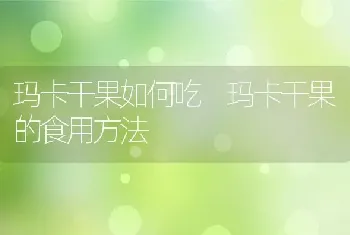 玛卡干果如何吃 玛卡干果的食用方法